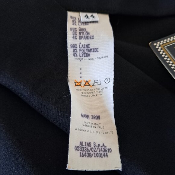 GIANNI VERSACE COUTURE NWT Black Wool Pants Attached Belt Italy Vintage Size 44 - Picture 7 of 15